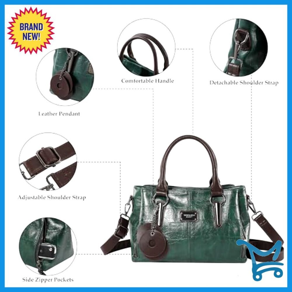 Large Vegan Leather Tote Bag with Adjustable Strap and Multiple Compartments - Picture 5 of 7
